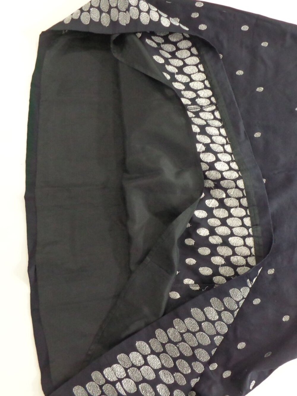 Ann Taylor Knee-length Spaghetti-strap Navy Silver Polka Dot Cotton Dress Sz 14 - Picture 7 of 7